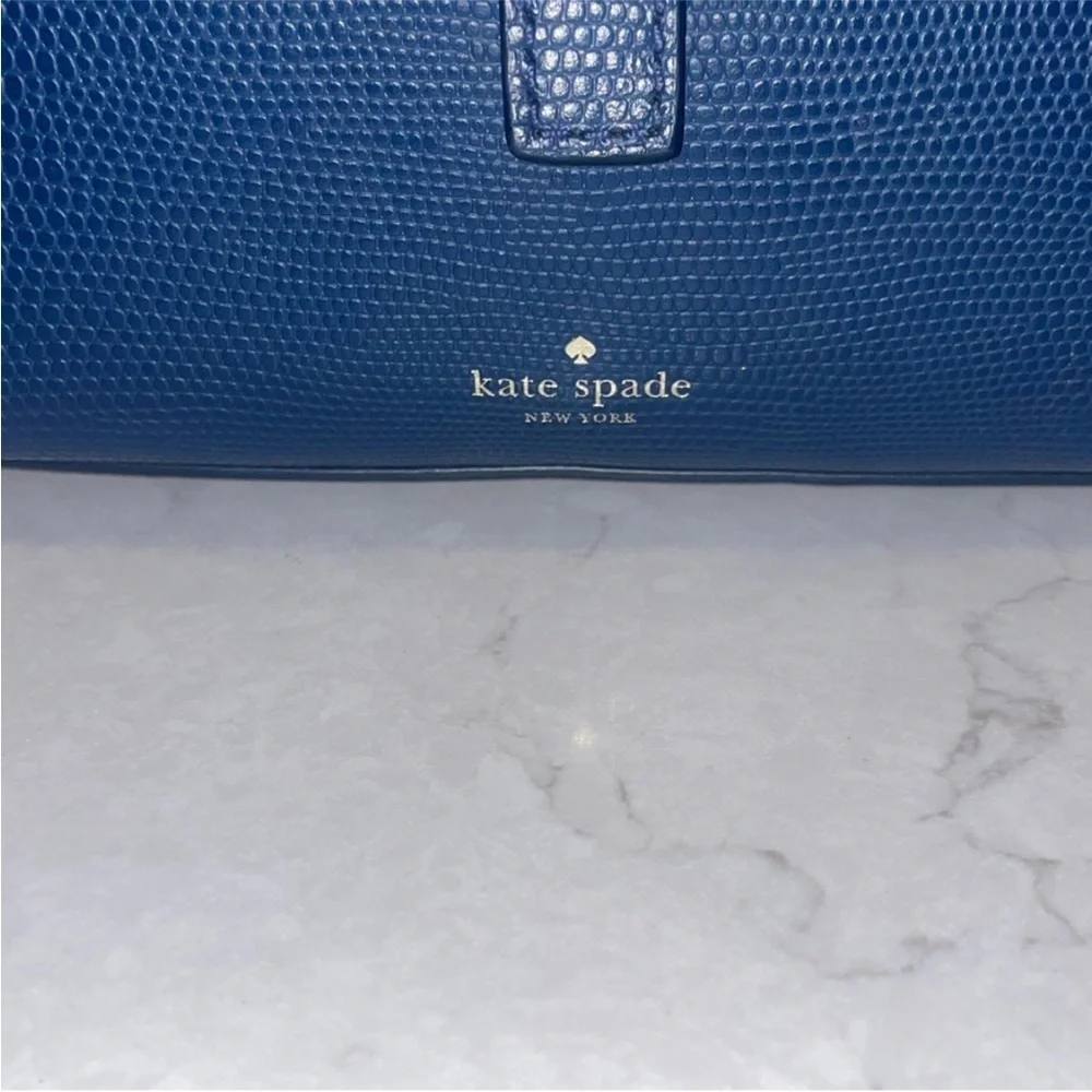 Kate Spade Riverside Emmie Textured Blue Crossbody Bag